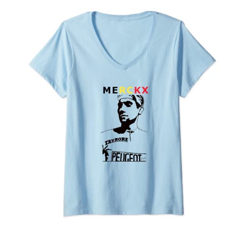 Mujer Eddy Merckx leyenda del ciclismo La Caníbal Camiseta Cuello V