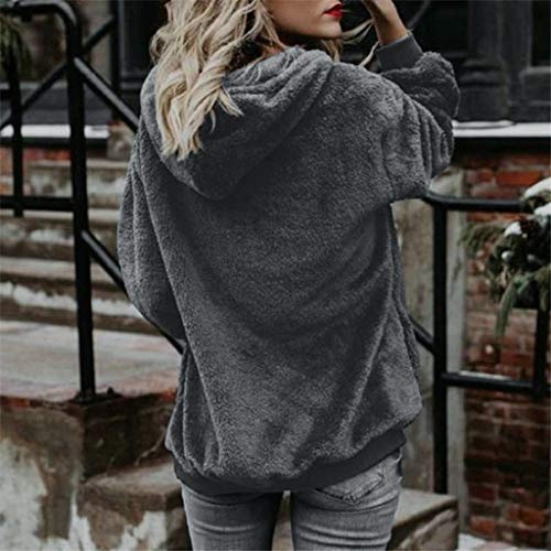 Mujer Hoodie Sudadera Invierno - Con Capucha Color sólido Chaqueta Larga Suave Y Mullida Streetwear Abrigo Jersey Mujer Otoño-invierno Jersey Fino De Manga Larga Casual Sweatshirt