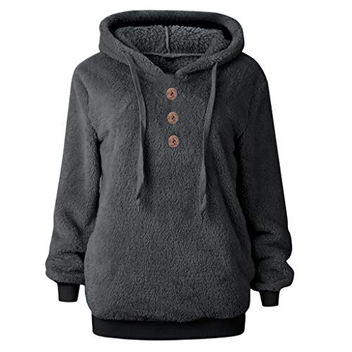 Mujer Hoodie Sudadera Invierno - Con Capucha Color sólido Chaqueta Larga Suave Y Mullida Streetwear Abrigo Jersey Mujer Otoño-invierno Jersey Fino De Manga Larga Casual Sweatshirt