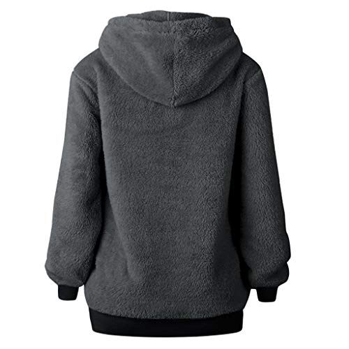 Mujer Hoodie Sudadera Invierno - Con Capucha Color sólido Chaqueta Larga Suave Y Mullida Streetwear Abrigo Jersey Mujer Otoño-invierno Jersey Fino De Manga Larga Casual Sweatshirt