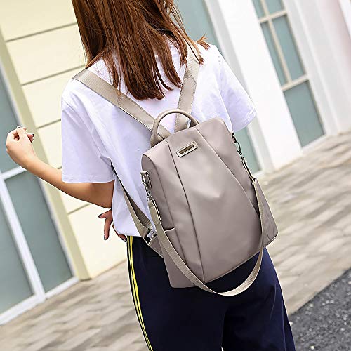 Mujer Mochila de viaje femenina Bolsa de viaje antirrobo Mochila de tela Oxford Sencilla y elegante casual bolso cuero bandolera moda cuero backpack