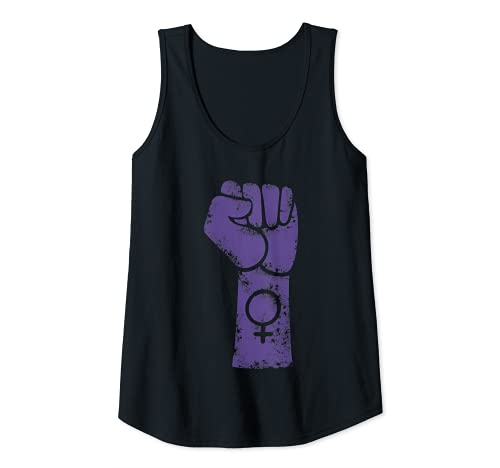 Mujer SIMBOLO FEMINISTA PUÑO MORADO Camiseta sin Mangas