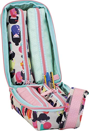 Multiestuche Escolar Tandem Tokio Girl | Estuche Escolar Grande Multiportatodo de Doble Cremallera, Organizador Mochila Gran Capacidad con 4 Estuches Escolares Interiores - Medidas 11 x 21,5 x 10 cm