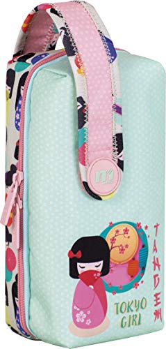 Multiestuche Escolar Tandem Tokio Girl | Estuche Escolar Grande Multiportatodo de Doble Cremallera, Organizador Mochila Gran Capacidad con 4 Estuches Escolares Interiores - Medidas 11 x 21,5 x 10 cm