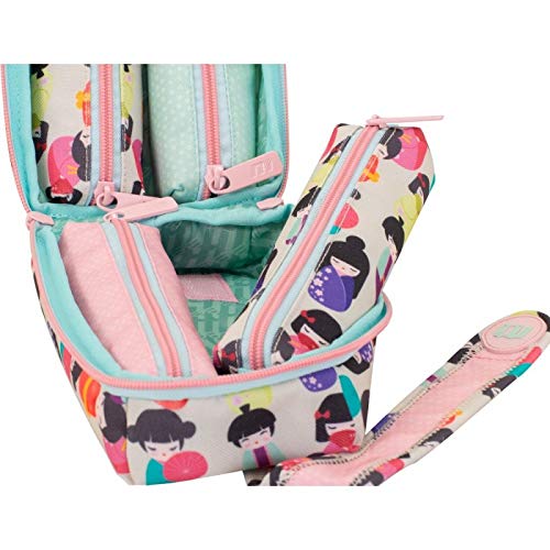 Multiestuche Escolar Tandem Tokio Girl | Estuche Escolar Grande Multiportatodo de Doble Cremallera, Organizador Mochila Gran Capacidad con 4 Estuches Escolares Interiores - Medidas 11 x 21,5 x 10 cm