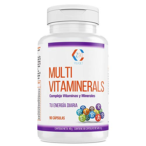 Multivitaminas y Minerales 180 Cápsulas| Complemento Alimenticio Multivitaminas | Multivitamínico para más Energía y Vitalidad| Vitamina C+ Vitaminas B2+ B3+ B5+ B6+ B12+ Hierro| Z90