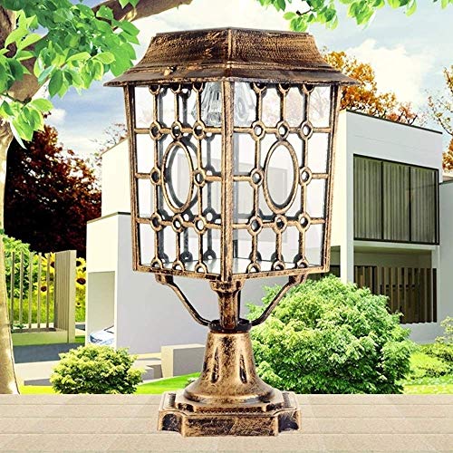 MUMUMI Iluminación de Paisaje Camino del jardín luz Retro Columna lámpara Solar de Venta Externa LED jardín Paisaje Impermeable al Aire Libre de Europa Pilar Poste Farola Camino Poste Ligero