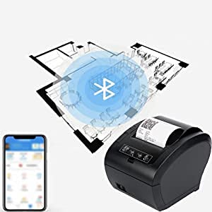 MUNBYN [Blutooth 4.0] Impresora de Ticket Térmica Bluetooth, Impresora de Recibos 80mm, Ticketera Velocidad 300mm/s ESC/POS Compatible con Android/Windows-Negro
