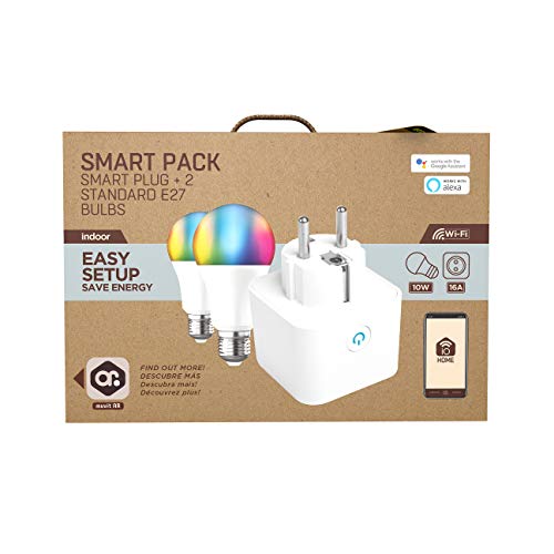 muvit iO Pack Smart: Enchufe Inteligente + 2 Bombillas A60 E27 800lm