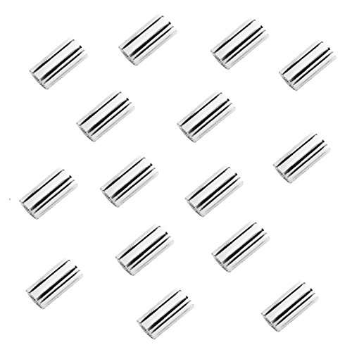 My-Bead 50 Piezas chafas Tubos 2mm x Ø 1mm Plata de Ley 925 sin Juntas Accesorios de joyería de Calidad DIY