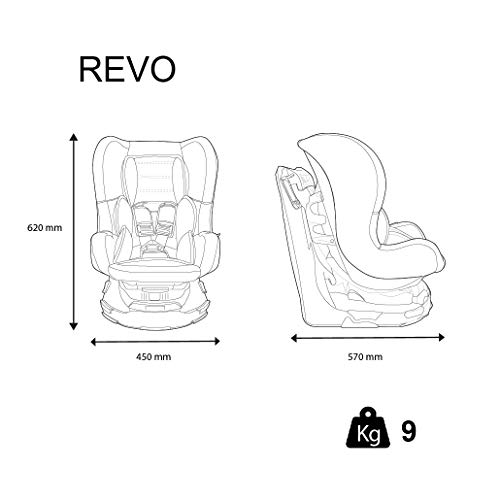 Mycarsit - Silla de coche pivotante 360º fabricado en francia. Grupo 0+/1 (desde el nacimiento hasta 18kg). Inclinable en 4 posiciones - 4 colorido