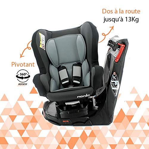 Mycarsit - Silla de coche pivotante 360º fabricado en francia. Grupo 0+/1 (desde el nacimiento hasta 18kg). Inclinable en 4 posiciones - 4 colorido