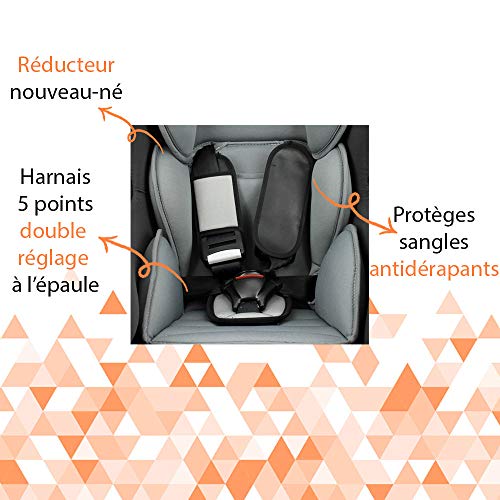 Mycarsit - Silla de coche pivotante 360º fabricado en francia. Grupo 0+/1 (desde el nacimiento hasta 18kg). Inclinable en 4 posiciones - 4 colorido