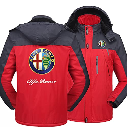 MYJOYSUE Hombre Sudadera con Capucha Alfa Romeo impresión Cremallera Abrigo Además de Espesamiento de Terciopelo Sudadera Invierno Bomber Chaquetas Adecuado para el Invierno