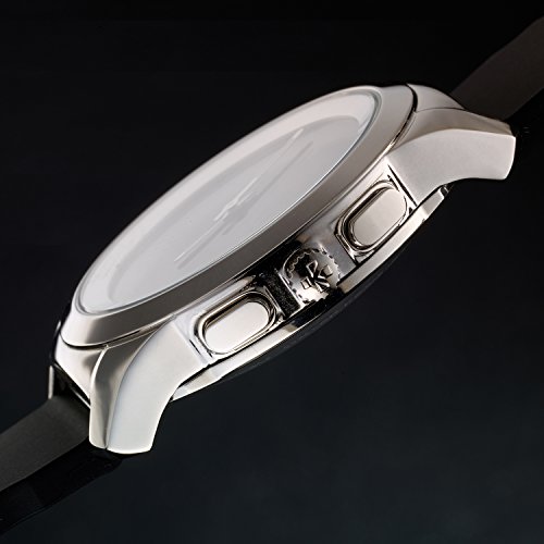 MyKronoz ZeTime-Orig-Reg-Brushed-SB-Silicon - Reloj Inteligente híbrido con Agujas mecánicas sobre una Pantalla a Color táctil de 1.22", Color Plateado y Negro
