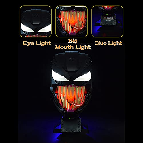 Mysta Juego de iluminación LED rojo para Lego Venom de Lego, juego de luces LED, compatible con Lego 76187 Venom, sin set Lego