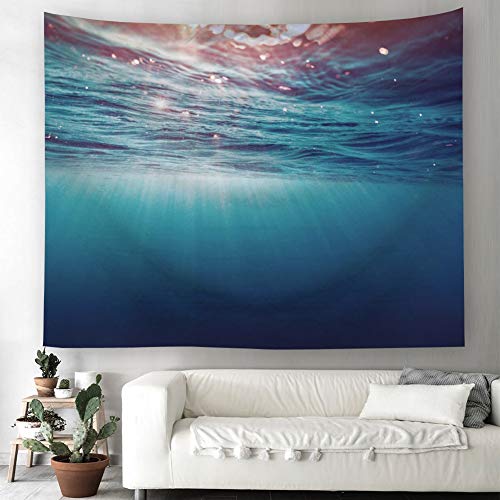 N / A Tapiz de Olas Belleza mar Playa Paisaje Gran Ballena Tapiz Colgante de Pared decoración del hogar Dormitorio Rectangular Arte de la Pared Tapiz Tela de Fondo A6 130x150cm