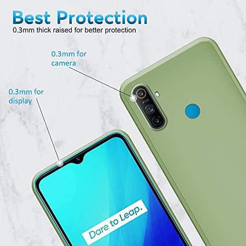 N NEWTOP Funda compatible con Realme C3, funda TPU Soft Gel Silicona Ultra Slim Slim Flexible Case posterior Protectora (Verde Militar)