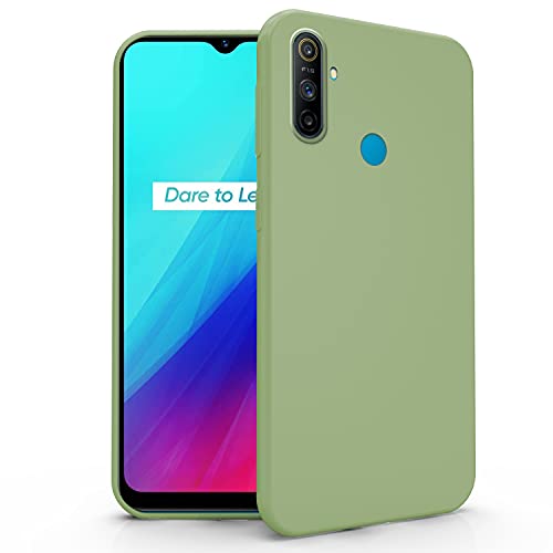 N NEWTOP Funda compatible con Realme C3, funda TPU Soft Gel Silicona Ultra Slim Slim Flexible Case posterior Protectora (Verde Militar)