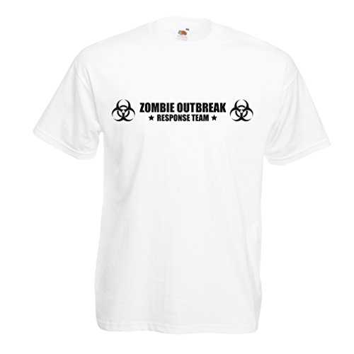 N4519 Camiseta Zombie Outbreak Response Team (Small Blanco Negro)
