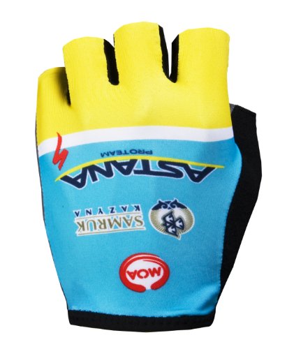 Nalini Moa Astana Pro Team - Guantes de Ciclismo para Hombre, Color Azul/Amarillo