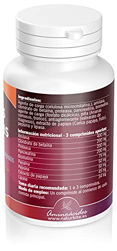 Naturbite Enzimas Digestivas - 60 Tabletas, 32 g