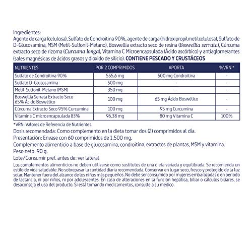 Nature Essential Glucosamina, Condroitina y MSM 1000mg - 60 Comprimidos