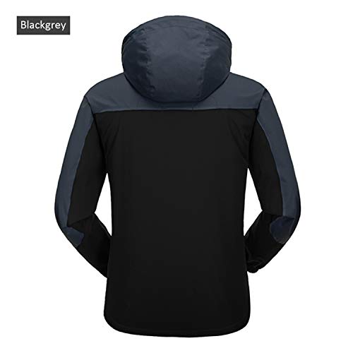 Naudamp Chaqueta Impermeable al Aire Libre para Hombres Ligero Softshell Rain Coat Escalada Senderismo Ropa Montaña Multi-Bolsillos Rompevientos