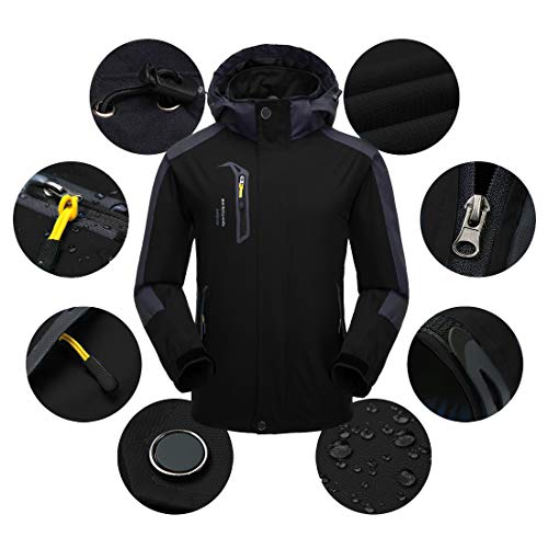 Naudamp Chaqueta Impermeable al Aire Libre para Hombres Ligero Softshell Rain Coat Escalada Senderismo Ropa Montaña Multi-Bolsillos Rompevientos