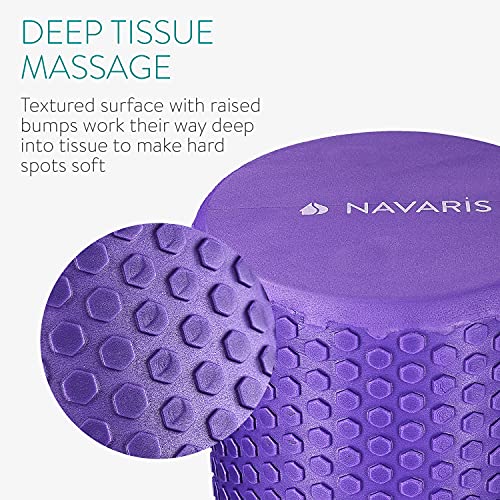 Navaris Rodillo para Pilates - Rodillo de Espuma de 45 CM para Masaje Fitness Yoga - Foam Roller para Entrenamiento Muscular Equilibrio - En Morado