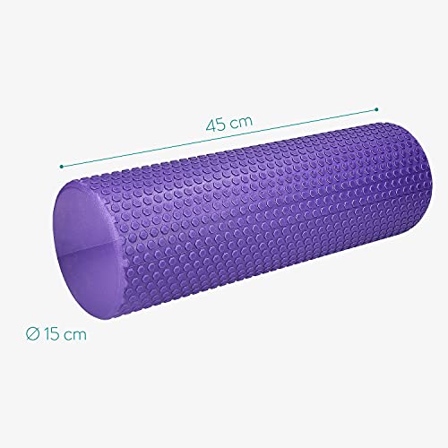 Navaris Rodillo para Pilates - Rodillo de Espuma de 45 CM para Masaje Fitness Yoga - Foam Roller para Entrenamiento Muscular Equilibrio - En Morado