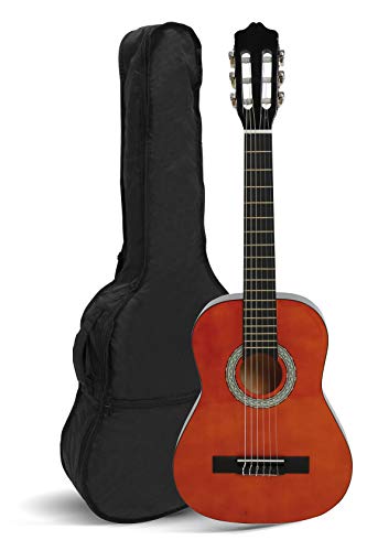 NAVARRA NV13 guitarra clásica 3/4 marrón, bolsa/Gig Bag, 2 púas