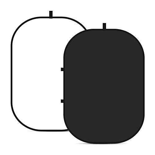Neewer 10087547 - 150 cm x 200 cm doble cara Twist Pop Out muselina telón de fondo fondo panel con funda de transporte para fotografía Studio grabación de vídeo (negro/blanco)