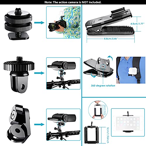 Neewer 53 en 1 Accesorios Kit Compatible con GoPro Hero 9 8/Hero 7 Black/Hero 6/Hero 5 Black/Hero(2018) Apeman DJI OSMO Action SJ6000 DBPOWER AKASO VicTsing Rollei Lightdow Campark