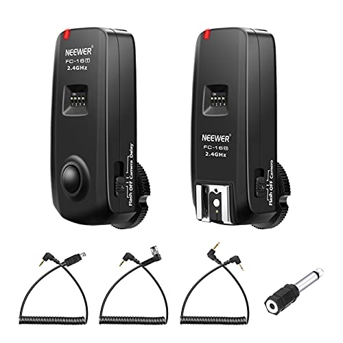 Neewer FC-16 Multi-Canal 2.4 GHz 3-IN-1 - Disparador Flash Inalámbrico/ Flash Estudio con Obturador Remoto para D7100 D7000 D5100 D5000 D3200 D3100 D600 D90 D800E D800 D700 D300S D300 D200 D4 D3S D3X D2Xs