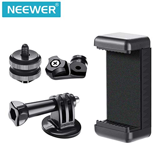 Neewer Kit Adaptador 3 en 1 Para Cámaras DSLR, Incluye Soporte de Zapata, Adaptador Gopro y Soporte Universal Para Teléfono Móvil o Gopro Hero 9 8 7 6 5