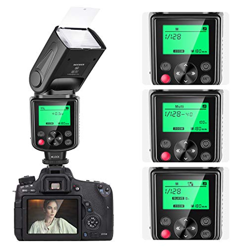 Neewer NW-670 TTL - Flash Speedlite con difusor, 12 filtros de Colores para Canon 7D Mark II 5D Mark II III IV 1300D, 1200D, 1100D, 750D, 700D y Otros Canon DSLR