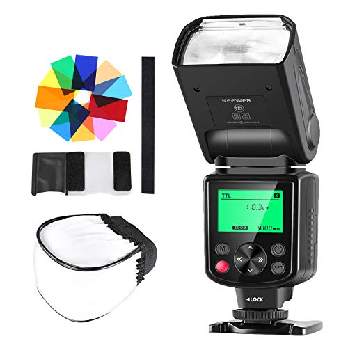 Neewer NW-670 TTL - Flash Speedlite con difusor, 12 filtros de Colores para Canon 7D Mark II 5D Mark II III IV 1300D, 1200D, 1100D, 750D, 700D y Otros Canon DSLR