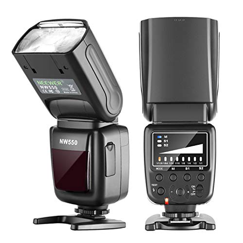 Neewer NW550 Flash Speedlite para Cámara Compatible con Canon Nikon Panasonic Olympus Pentax Sony con Zapata Caliente Mi y Otras DSLR y Cámaras sin Espejo con Zapata Estándar