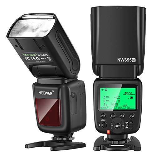 Neewer NW655-C 2.4G HSS 1/8000s TTL GN58 Flash Maestro Esclavo Inalámbrico Speedlite para Canon DSLR 800D/750D/700D/650D/600D/7D2/7D/6D2/6D/5D4/5D3/5D2/5DS/1D4/1D3/100D/80D/70D/60D/EOSR Cámaras