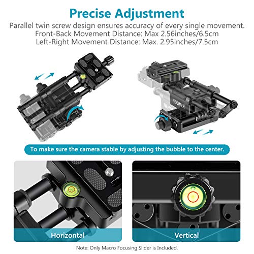 Neewer Pro 4 Vías Control Deslizante de Enfoque Macro con Placa de Zapata Rápida de 1/4 Pulgada para Canon Nikon Pentax Olympus Sony y Otras Cámaras Videocámaras DSLR Ideal para Fotografía