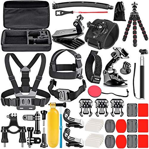 Neewer Upgraded 50-in-1 Action Camera Accessory Kit Compatible with GoPro Hero 10 9 8 Max 7 6 5 Black GoPro 2018 Session Fusion Silver White Insta360 DJI Action 2 AKASO APEMAN Campark SJCAM etc