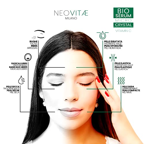 Neovitae - Suero Facial Bio 100% Puro Ácido Hialurónico con Vitamina C - Orgánico, Alta Concentración - Crema antiarrugas de efecto inmediato para Rostro, Cuello y Contorno de Ojos - 30ml