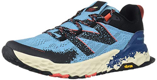 New Balance Hierro V5 Fresh Foam, Zapatillas para Carreras de montaa Mujer, Cera Azul Toro Rojo, 39.5 EU