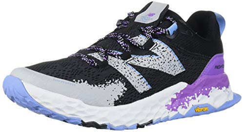 New Balance Hierro V5 Fresh Foam, Zapatillas para Carreras de montaa Mujer, Negro Neo Púrpura, 41.5 EU