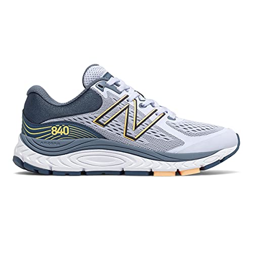 New Balance Zapatillas de correr 840 V5 para mujer, Gris silencioso/Mango claro, 38.5 EU