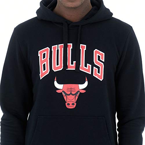 New Era Chicago Bulls Blk Sudadera con Capucha, Hombre, Negro, M