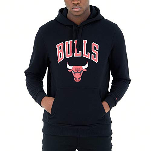 New Era Chicago Bulls Blk Sudadera con Capucha, Hombre, Negro, M