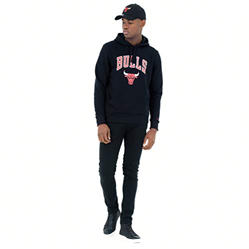 New Era Chicago Bulls Blk Sudadera con Capucha, Hombre, Negro, M