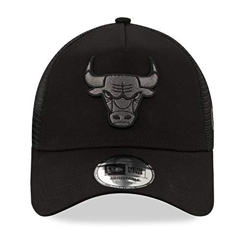 New Era Gorra para Hombre Bob Team Logo 940 A Frame Trucker Chicago Bulls, Color Negro, OSFM